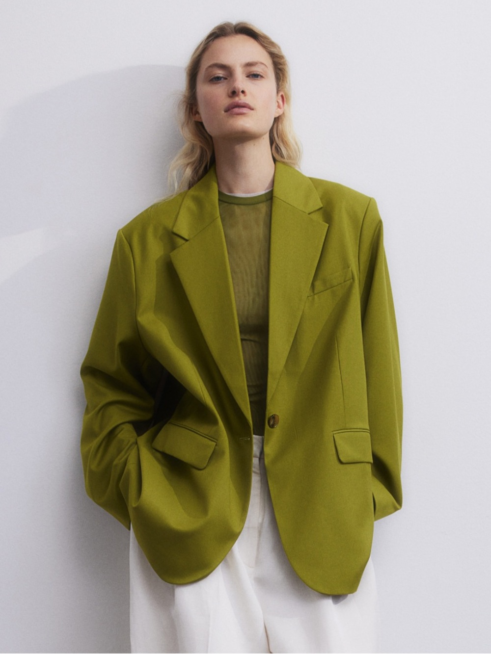 H&M Olive Green Oversized Blazer - Picture 2 of 10